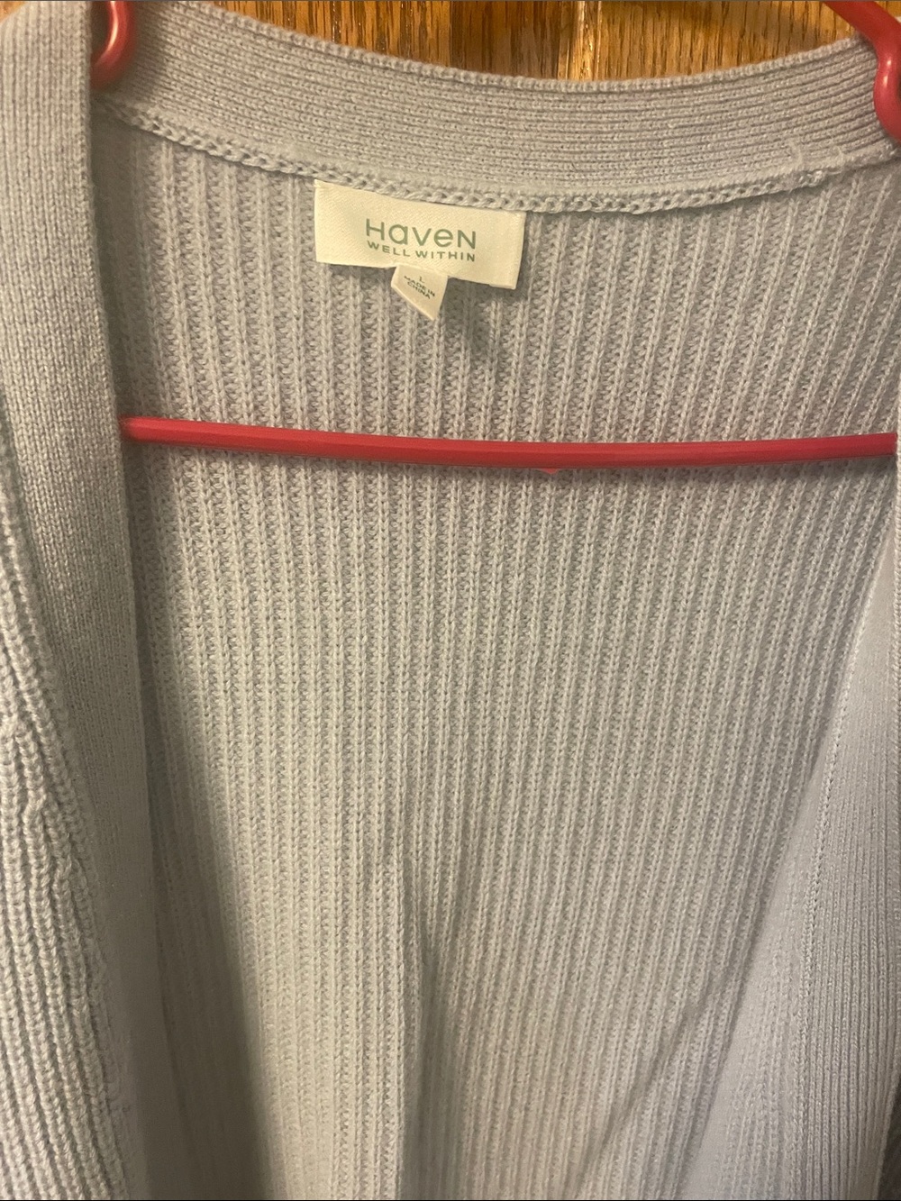 Haven Light Gray Ribbed Cardigan